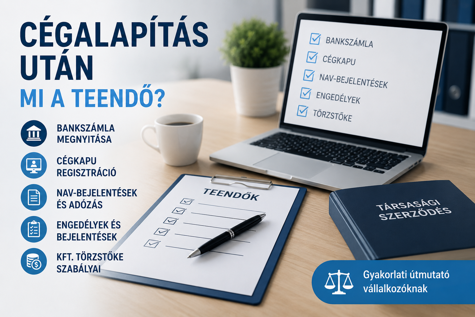 Cégalapítás utáni kötelező feladatok